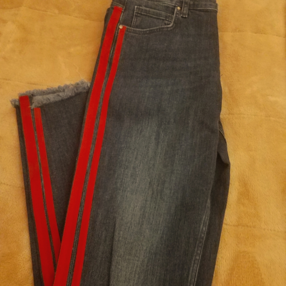 Zara Basic Striped Jean's Sz.6 New Without Tags.